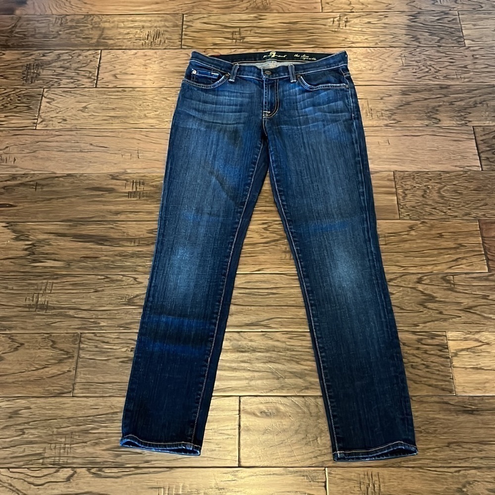 7 For All Mankind The Slim Cigarette Mid Rise Size 28